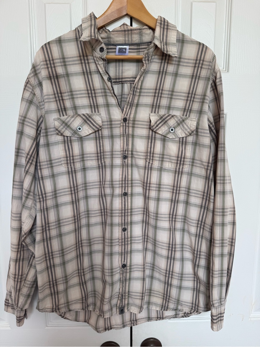 The North Face A5 Series Shirt Mens Large Plaid Cotton Button Down Long Sleeve